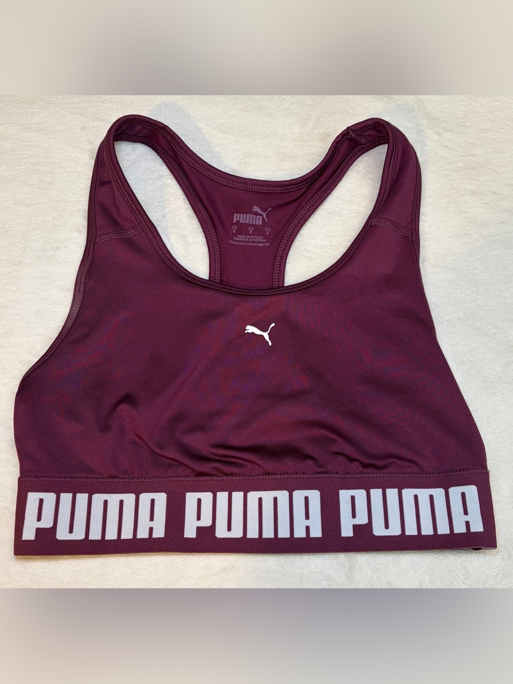 Puma Maroon Racerback Sports Bra with Branded Elastic